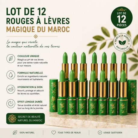 Lot de 12 Rouge à lèvres Magique du Maroc
