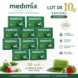Lot de 10 Savons ayurvédique indien  MEDIMIX aux 18 plantes - 125g