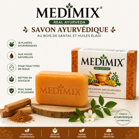 Savon bio aux bois de santal et d’eladi MEDIMIX - 125g