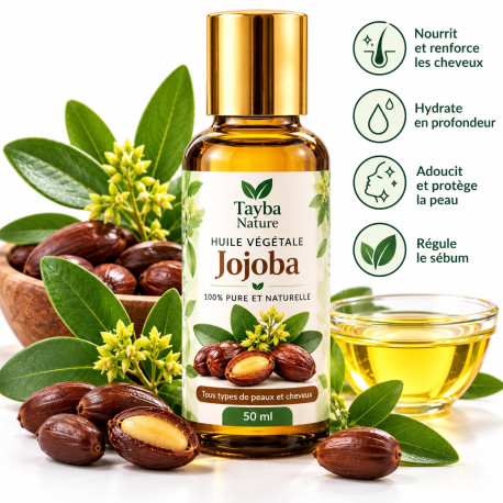 Huile de Jojoba pour cheveux et corps 
