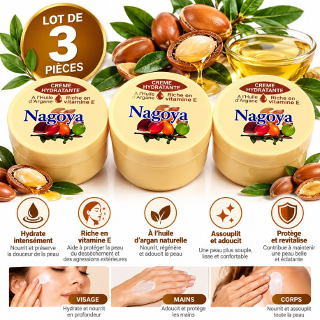 Soin naturel à l'argane : lot de 3 crèmes nourissante à l'huile d'argan