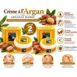 Lot de 2 crèmes à l'Argane ARGANAT (Maroc)
