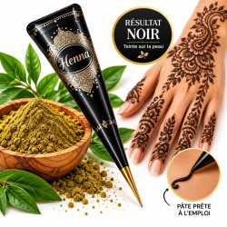 Henné Noir en cône pour ongles et mains
