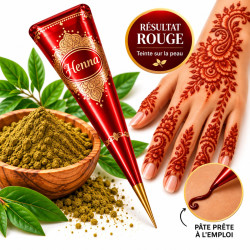 Henné Rouge en cône pour ongles et mains